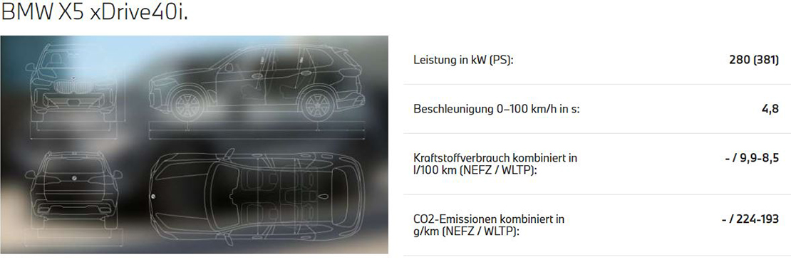 BMW X5 xDrive40i Technische Daten 