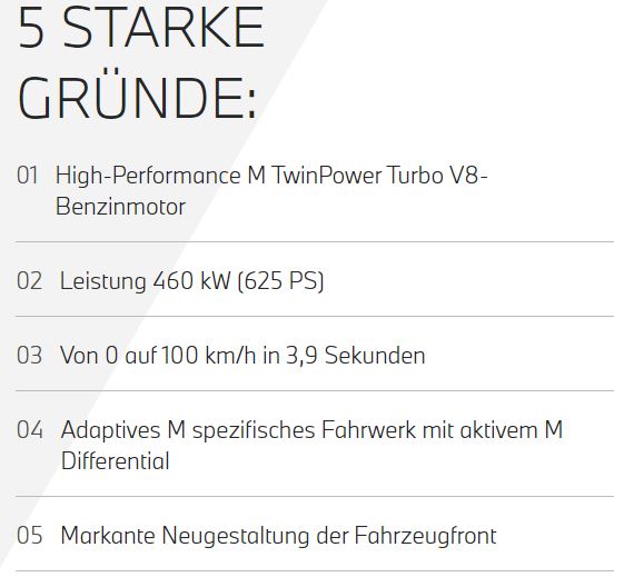 5 starke Fakten BMW X5M