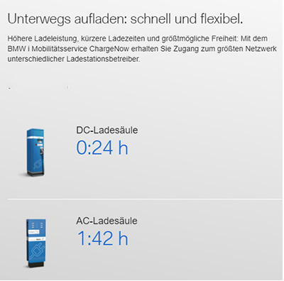 Ladezeiten unterwegs Ladezeiten unterwegs