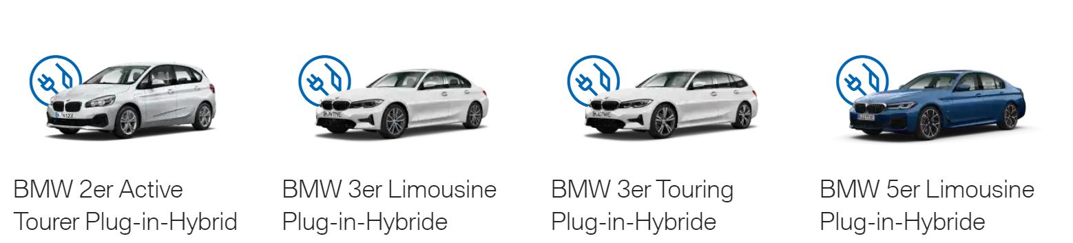 Große Auswahl an BMW-Modellen als Plug-in-Hybrid PHEV. Große Auswahl an BMW-Modellen als Plug-in-Hybrid PHEV.