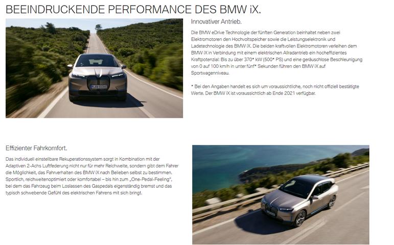 BMW iX - Performance und Fahrkomfort BMW iX - Performance und Fahrkomfort